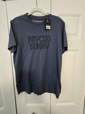 Psycho Bunny Men's Blue Logo Crew Neck T‑Shirt - Size 4 - NWT - Free Shipping